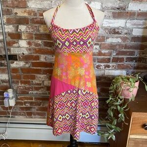 Lola Colorful Halter Neck Dress Built in Bra Size S